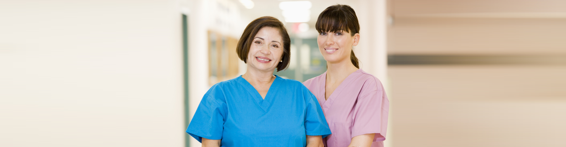 two caregiver smiling